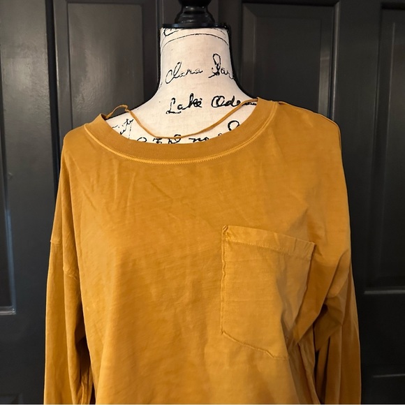 Free People - Small  - Long Sleeve Crop Top - Mustard - Picture 3 of 12